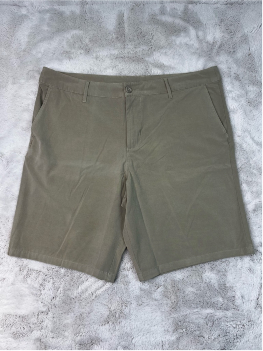 SWISSTECH Flat Front Shorts Mens Size 38 Stone Wash Grey Cotton Blend Stretchy